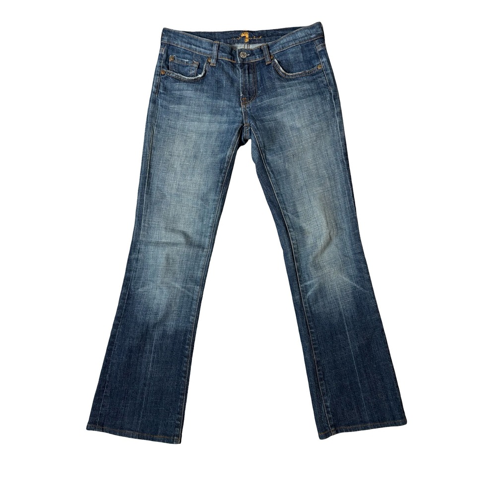 7 For All Mankind Bootcut Jeans Size 27 Crystal Pocket Medium Wash Denim Womens